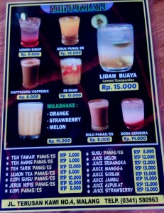 menu minuman