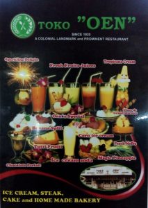 Menu dan harga makanan di Toko Oen di Kota Malang