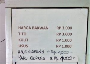 Harga Bakso Babi di Bakwan Mulia di Kota Malang
