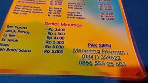 Telepon Warung Masakan Cina Halal Jalan Merapi Malang 